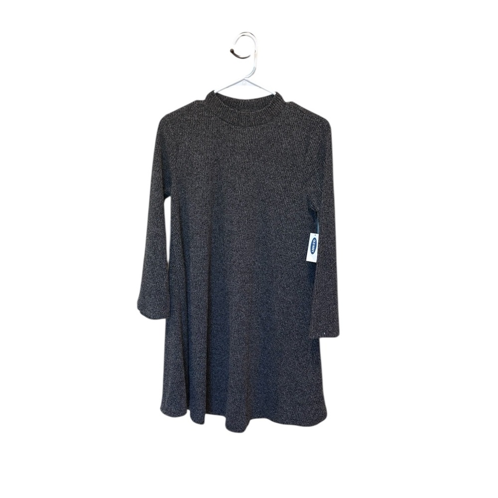 Old Navy marled grey Long Sleeve swing Dress petite medium New with Tags!